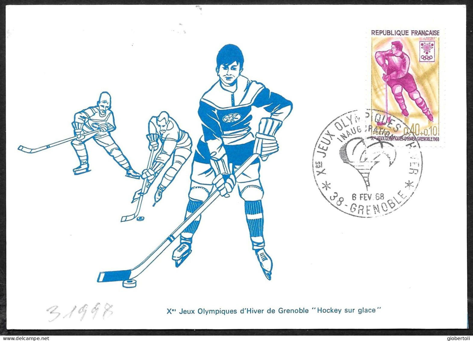 Francia/France: Maximum, Hockey Su Ghiaccio, Ice Hockey, Hockey Sur Glace - Invierno 1968: Grenoble