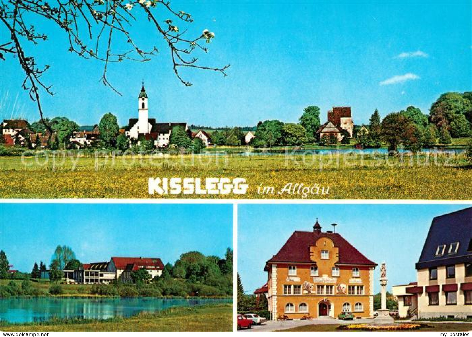73179215 Kisslegg Ortsansicht Mit Kirche Rathaus Uferpartie Am See Kisslegg - Kisslegg
