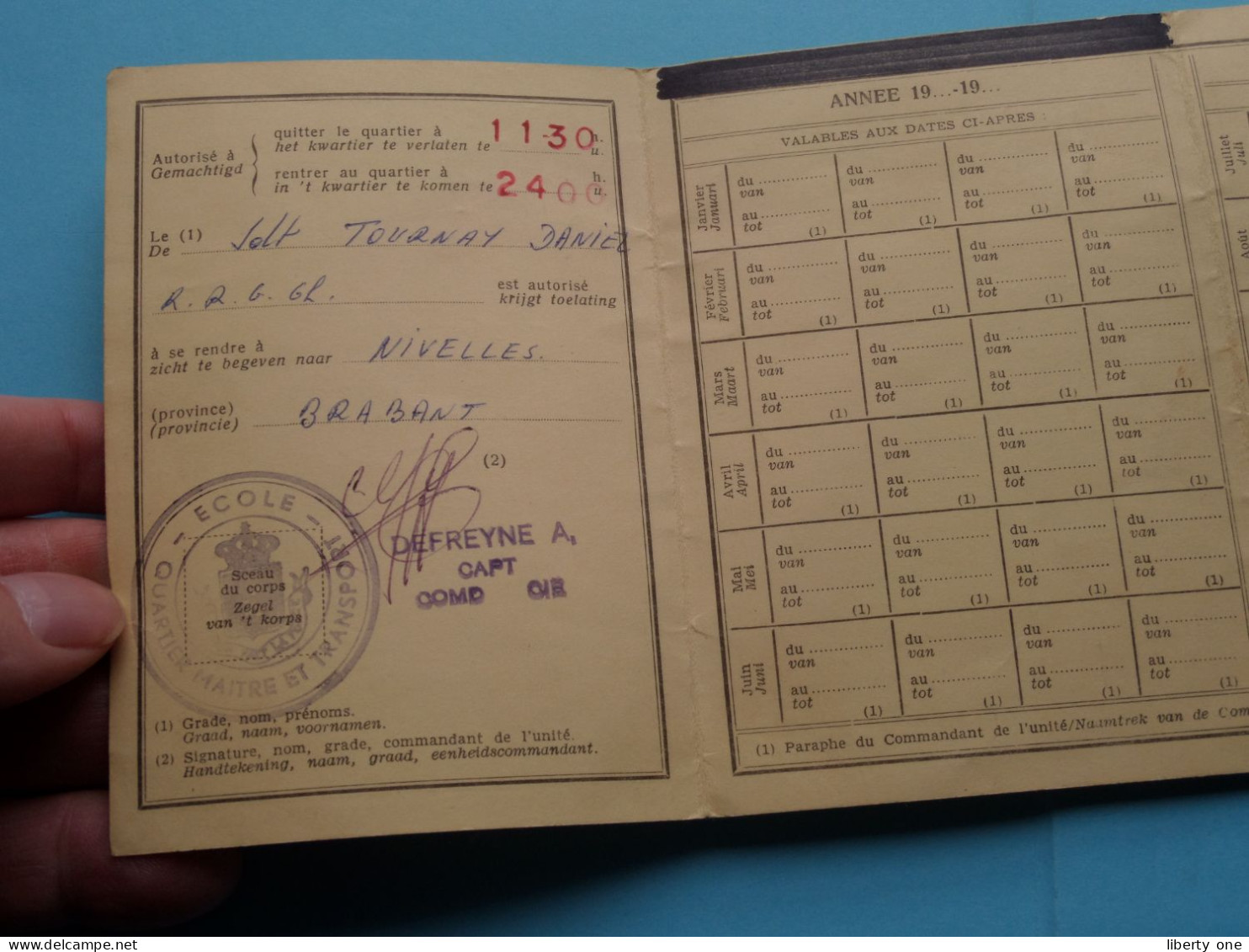 GUNSTVERLOF- En VERGUNNINGSKAART 66/37891 Nivelle ( Tournay ) 1966 ( See/Zie/voir > Scans ) ! - Dokumente