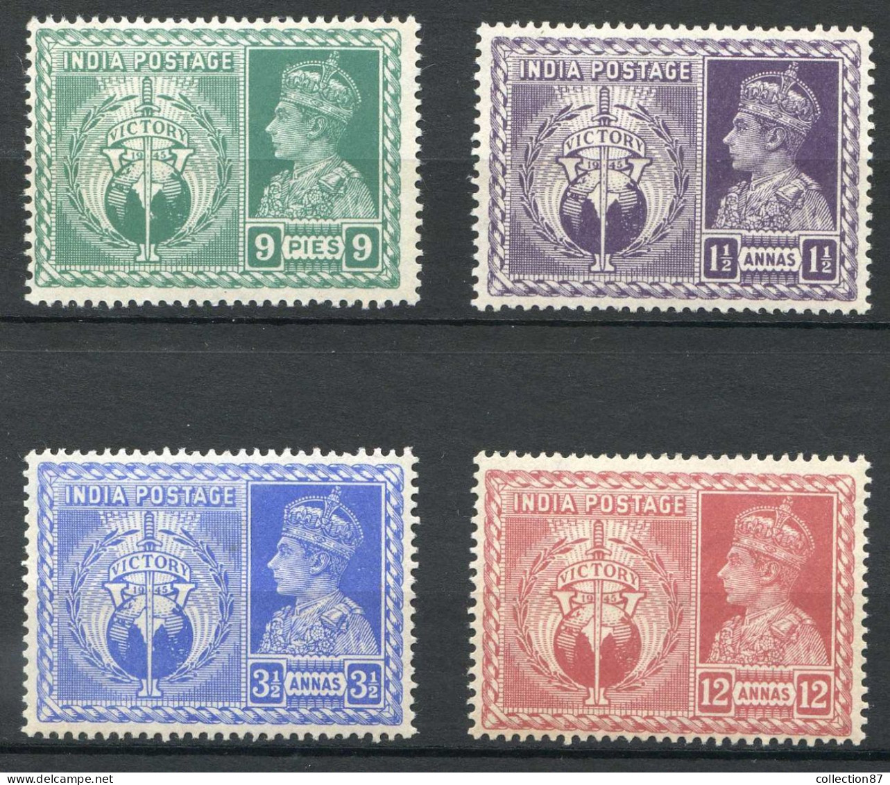 REF 001 > INDE ANGLAISE < N° 174 à 177 * * < Neuf Luxe -- MNH * * -- George VI < Victoire - 1936-47 Roi Georges VI