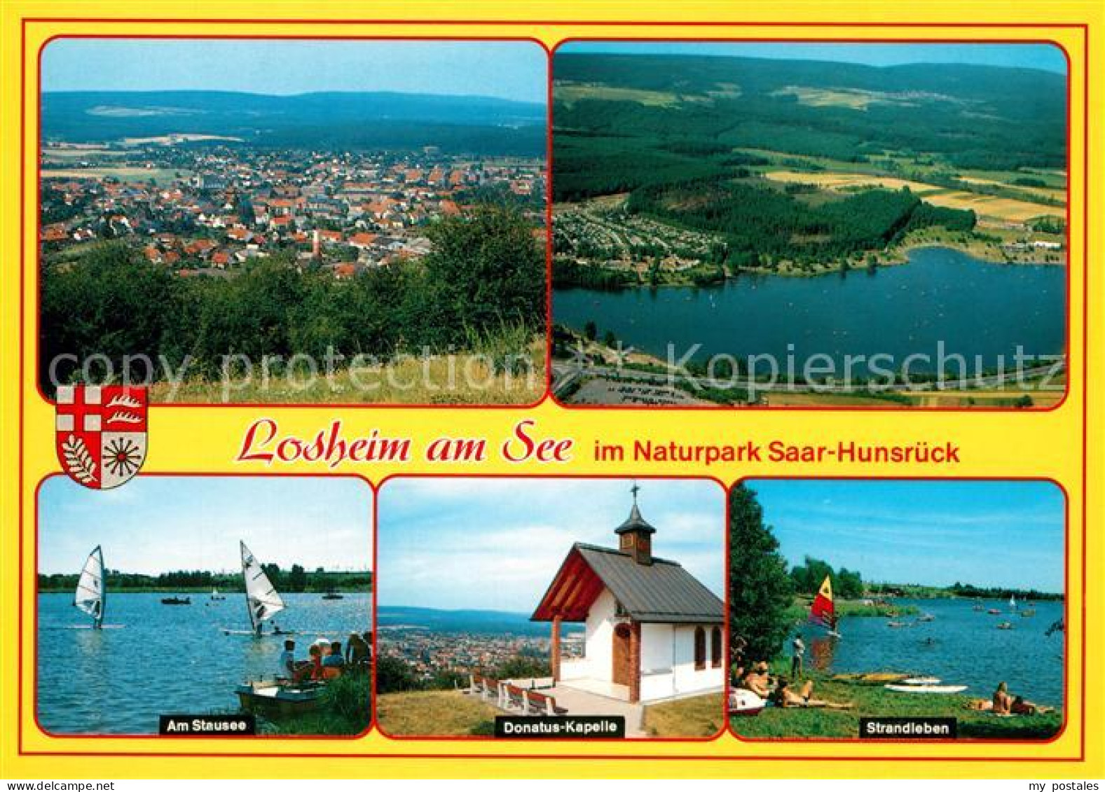 73179163 Losheim See Panorama Naturpark Mosel Saar Hunsrueck Stausee Strandleben - Losheim