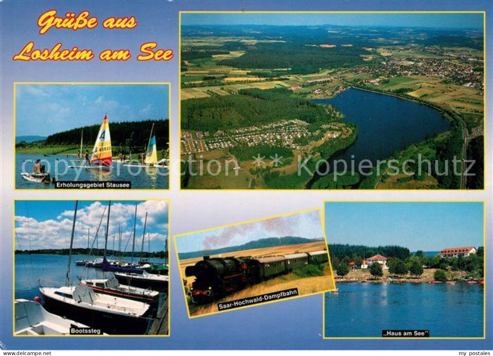 73179152 Losheim See Feriengebiet Mosel Saar Hochwald Stausee Bootsteg Dampfloko - Losheim
