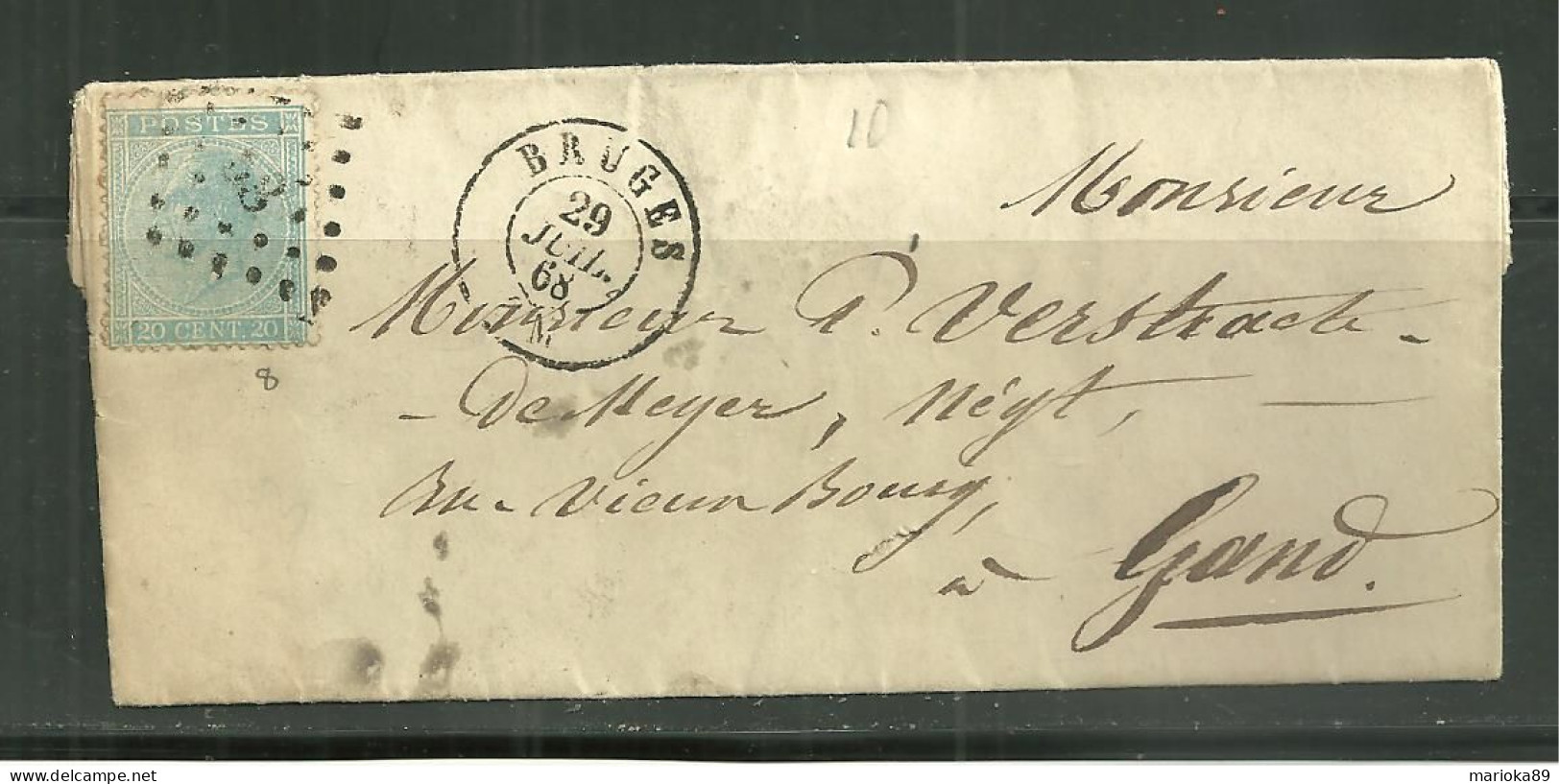 LAC BRUGES 58 DE 1868 - Postmarks - Points