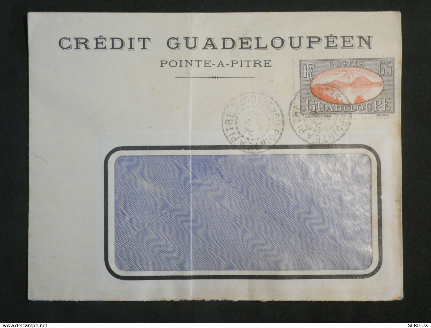 DK 16 GUADELOUPE   LETTRE   FENETRE  1934 BANQUE  POINTE A PITRE   A  TROYES   FRANCE + +AFF. INTERESSANT+++ + - Brieven En Documenten