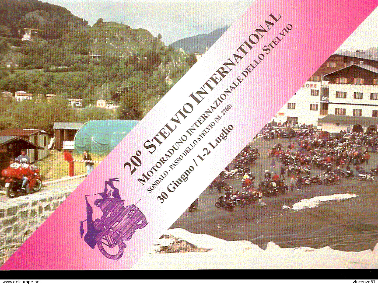 CARTOLINA CON ANNULLO SPECIALE 20 MOTORADUNO DELLO STELVIO (vedi Fronte Retro) SONDALO - Motorbikes