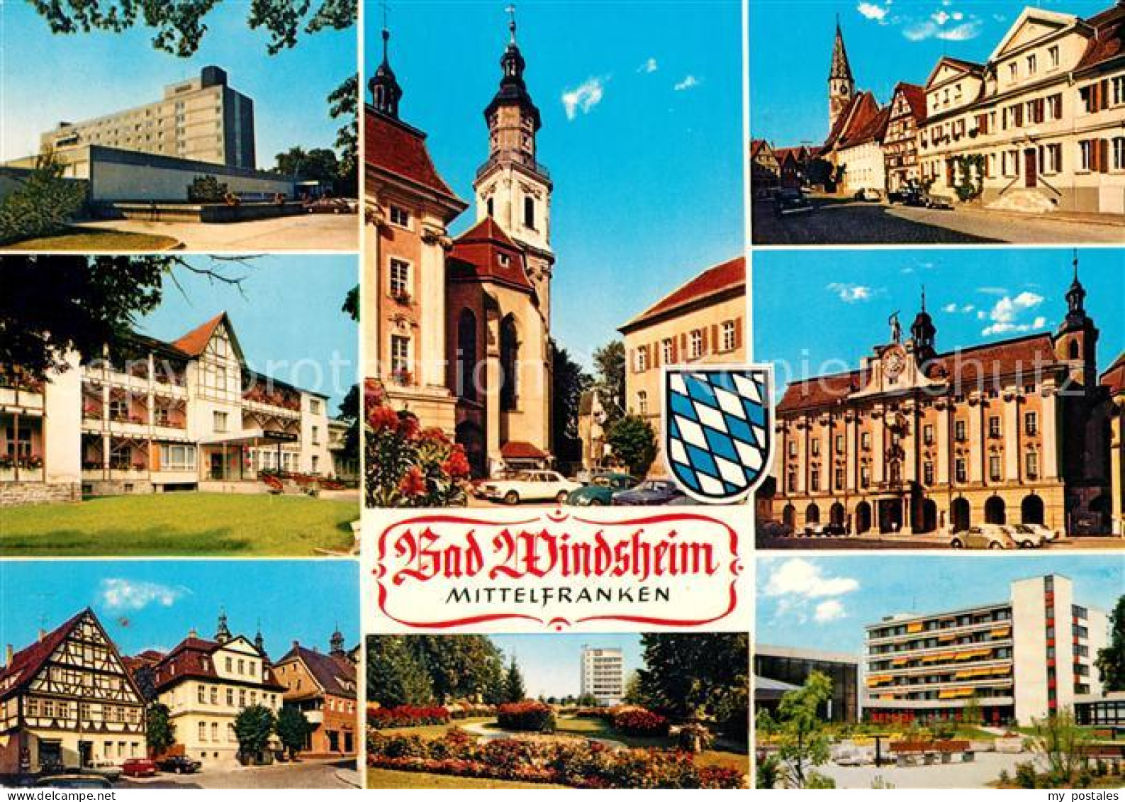 73179081 Bad Windsheim Teilansichten Altstadt Rathaus Kirche Kurpark Kurhotel Ba - Bad Windsheim