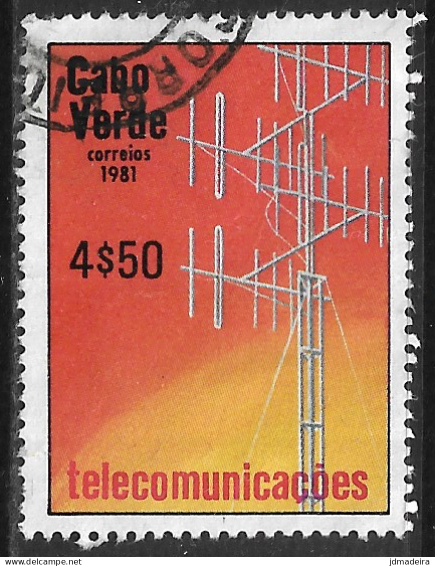 Cabo Verde – 1981 Telecoms 4$50 Used Stamp - Cape Verde