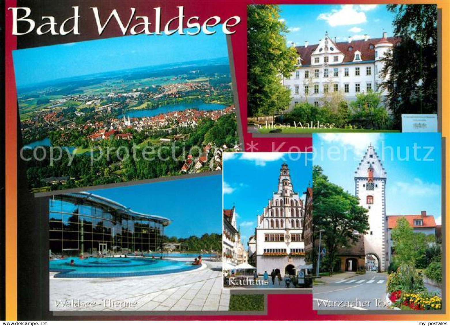 73179062 Bad Waldsee Fliegeraufnahme Waldsee Therme Schloss Rathaus Wurzacher To - Bad Waldsee