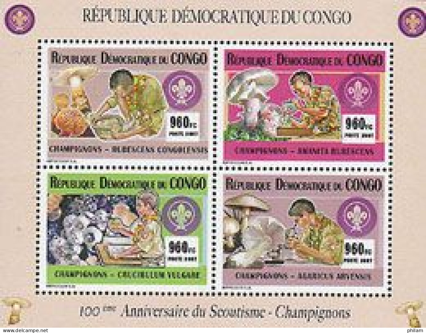 CONGO KINSHASA 2007 -  Scouts Et Champignons - BF Collectif - Mint/hinged