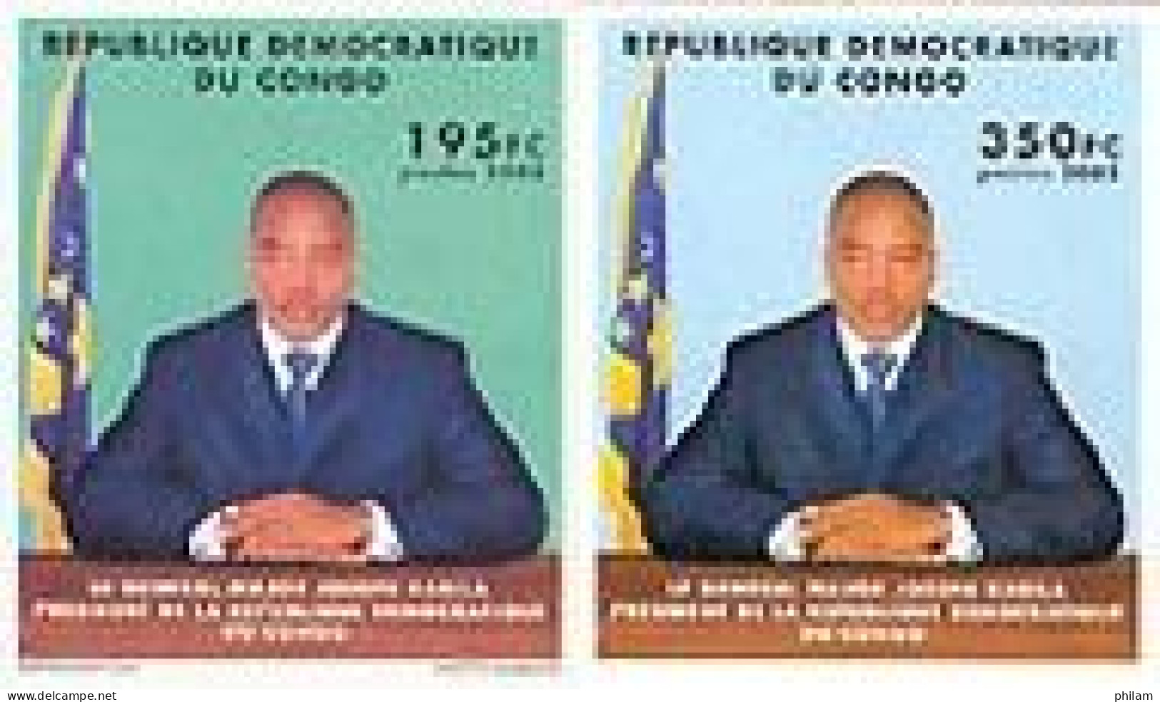 CONGO KINSHASA 2002 - Hommage à Joseph Kabila - 2 V. - Non Dentelés - Mint/hinged