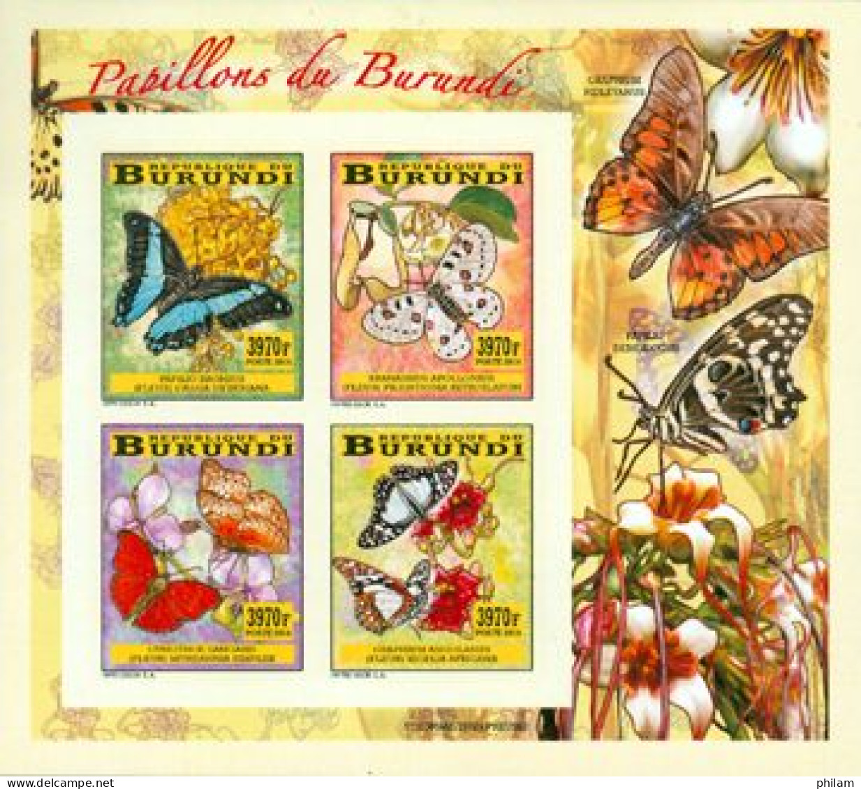 Burundi 2014 - Les Papillons Du Burundi  - Bloc Collectif -  ND - Unused Stamps