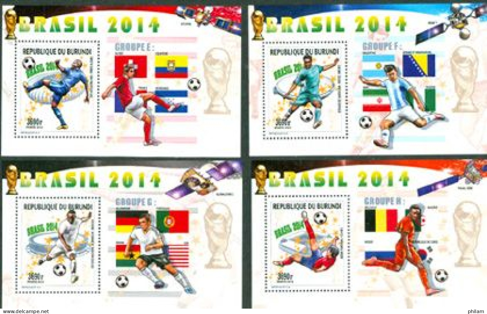 BURUNDI 2014 - Coupe Du Monde Brasil 2014 - 8 Blocs De Luxe - Neufs