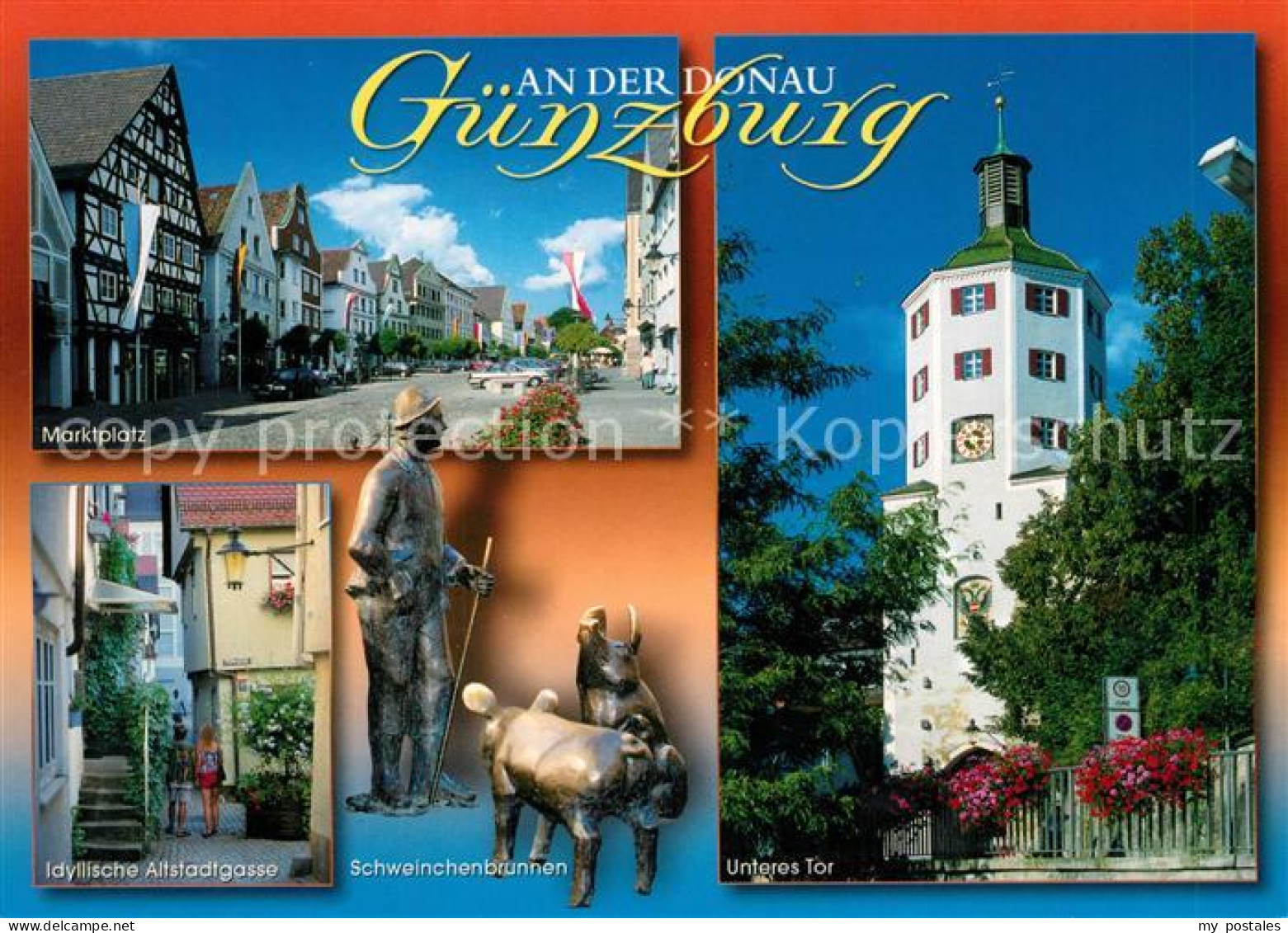 73178957 Guenzburg Unteres Tor Schweinchenbrunnen Marktplatz Guenzburg - Guenzburg