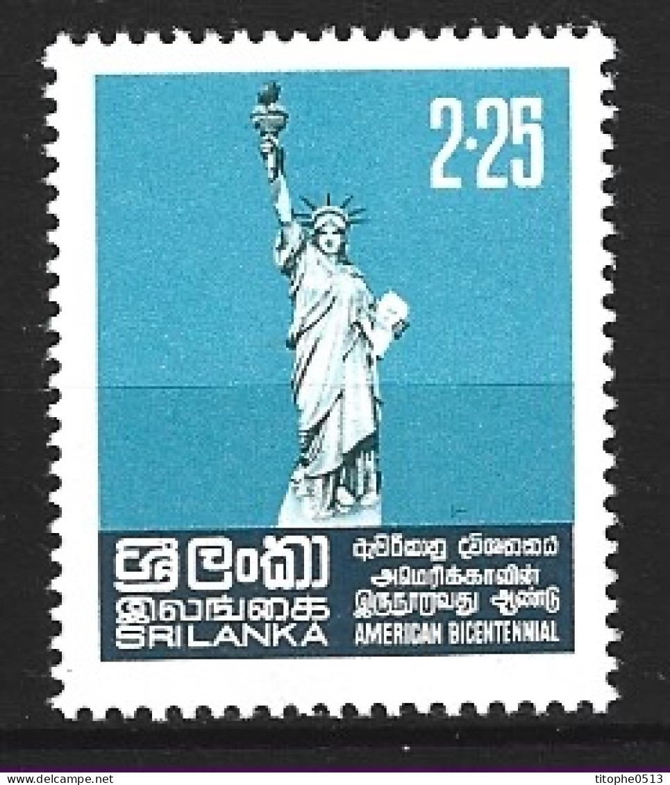 SRI LANKA. N°480 De 1976. Indépendance Des USA/Statue De La Liberté. - Onafhankelijkheid USA