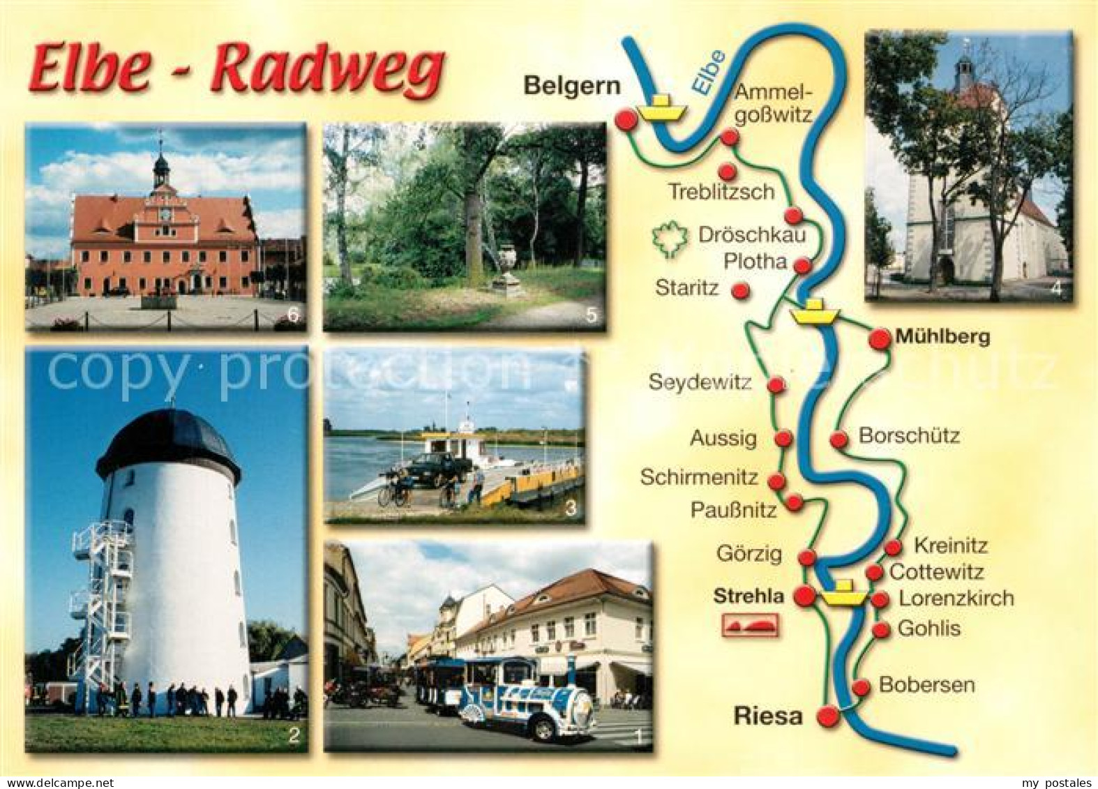 73178421 Riesa Sachsen Elbe Radweg 11 Ueber Strehla Muehlberg Nach Belgern Jugen - Riesa