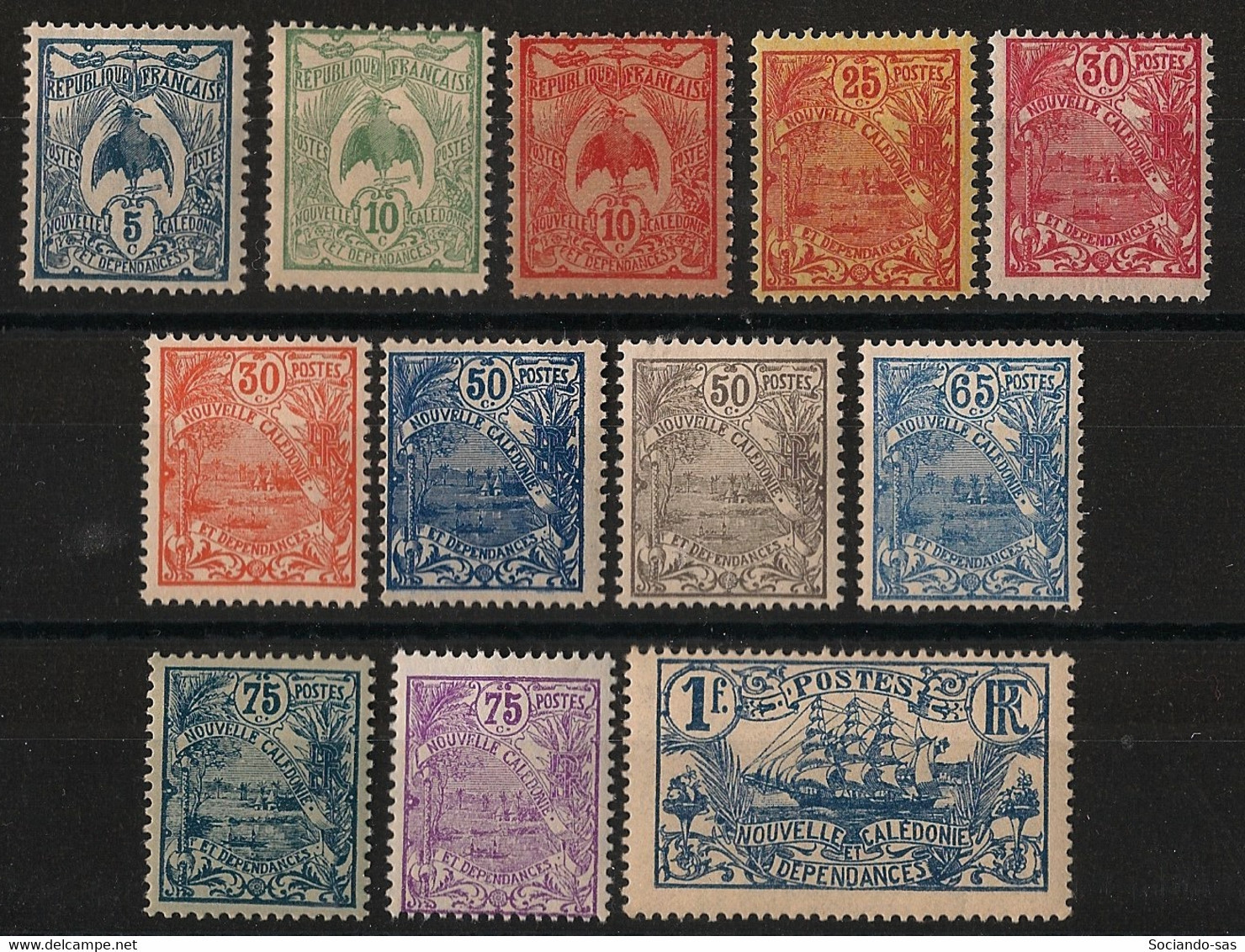 NOUVELLE CALEDONIE - 1922-28 - N°YT. 114 à 125 - Série Complète - Neuf * / MH VF - Unused Stamps