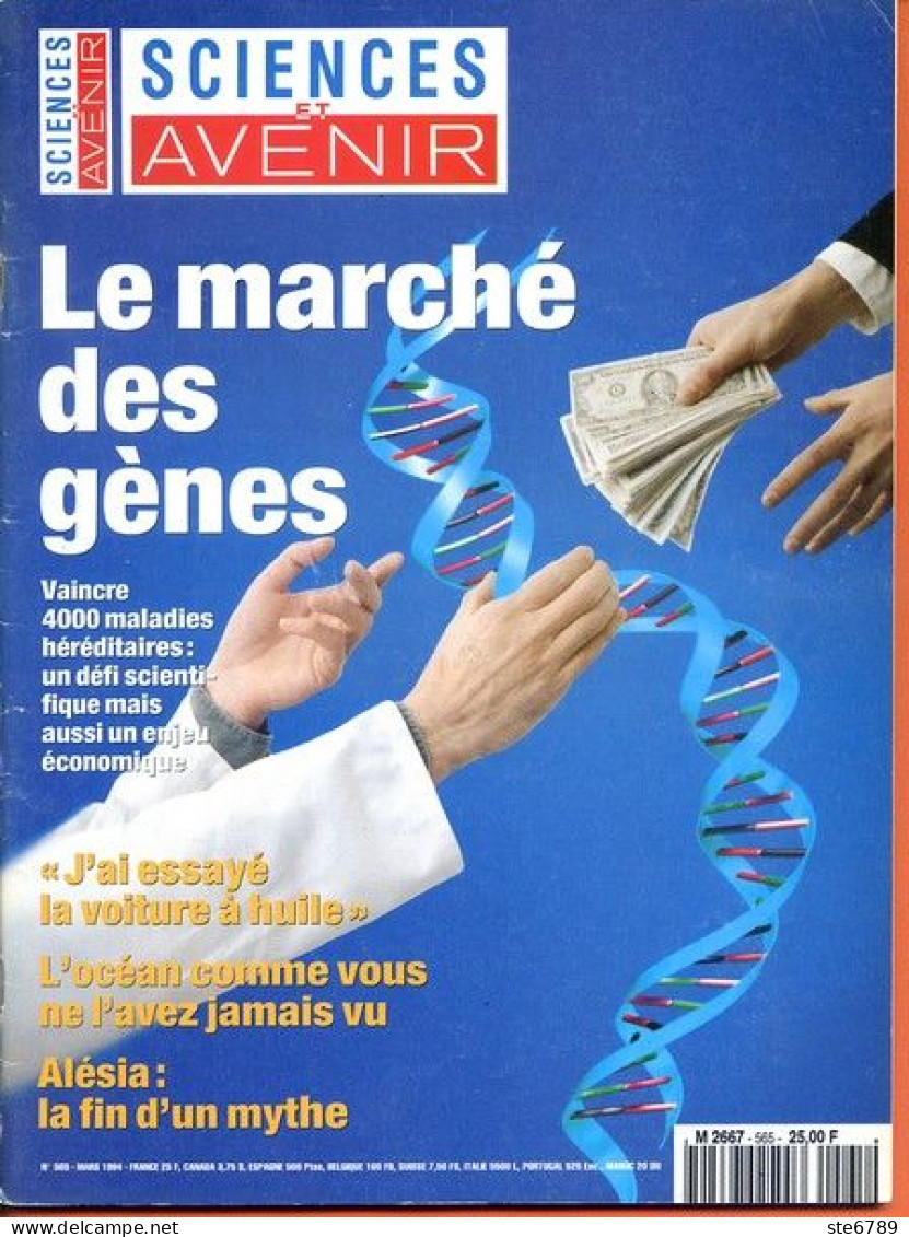 Sciences Et Avenir N° 565 Mars 1994 Marché Des Gènes , Voiture à Huile , Alésia , Océan - Wissenschaft