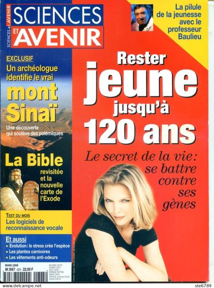 Sciences Et Avenir N° 625 Mars 1999 Rester Jeune Jusque 120 Ans , Mont Sinaï - Ciencia