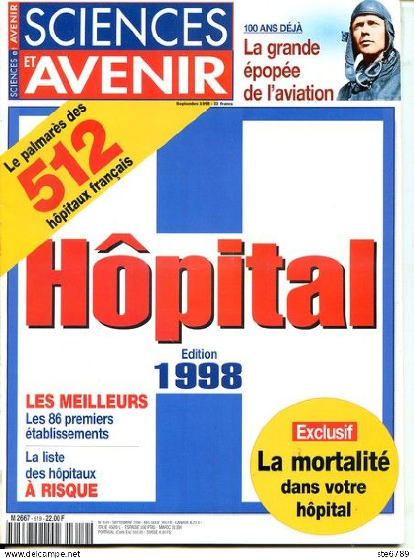 Sciences Et Avenir N° 619 Septembre 1998 Hopital Palmares Des 512 Hopitaux Français Edition 1998 - Wetenschap