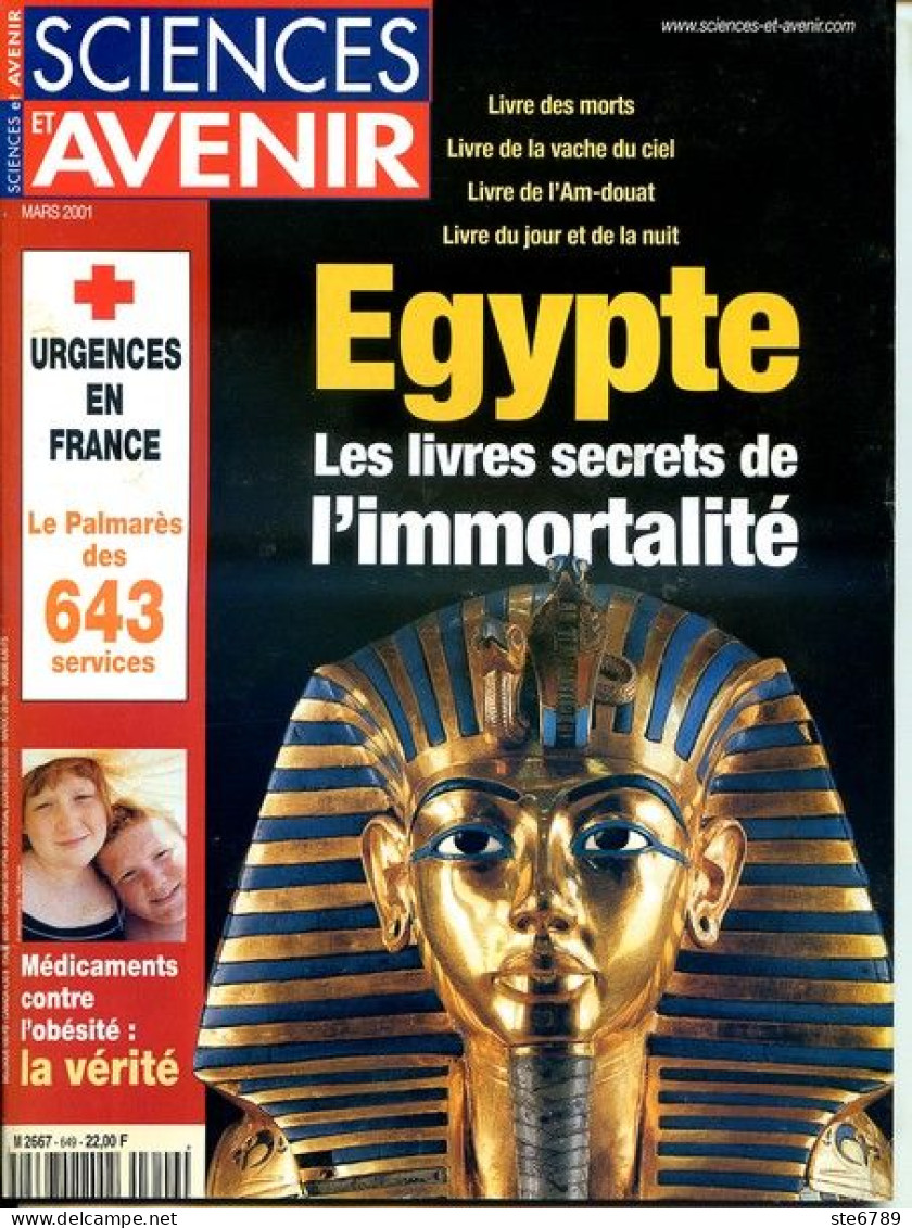 Sciences Et Avenir N° 649 Mars 2001 Egypte Les Livres Secrets De L'immortalité - Ciencia