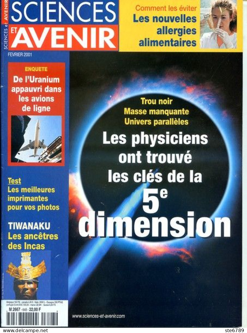 Sciences Et Avenir N° 648 Fevrier 2001 Clés 5° Dimension , Tiwanaku Ancetres Incas , Uranium Dans Avions Ligne - Science