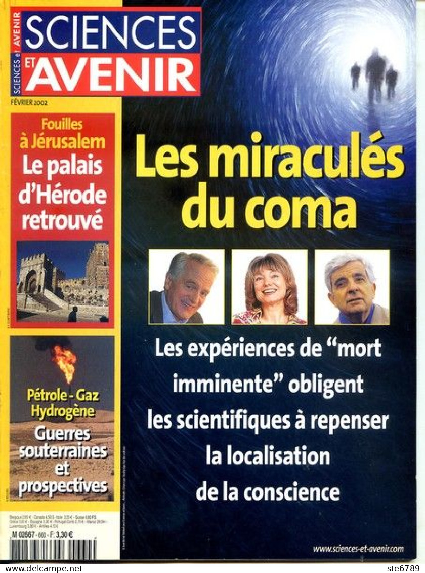 Sciences Et Avenir N° 660 Fev 2002 Les Miraculés Du Coma , Jérusalem Palais Hérode Retrouvé , Pétrole Gaz Guerres Souter - Wissenschaft