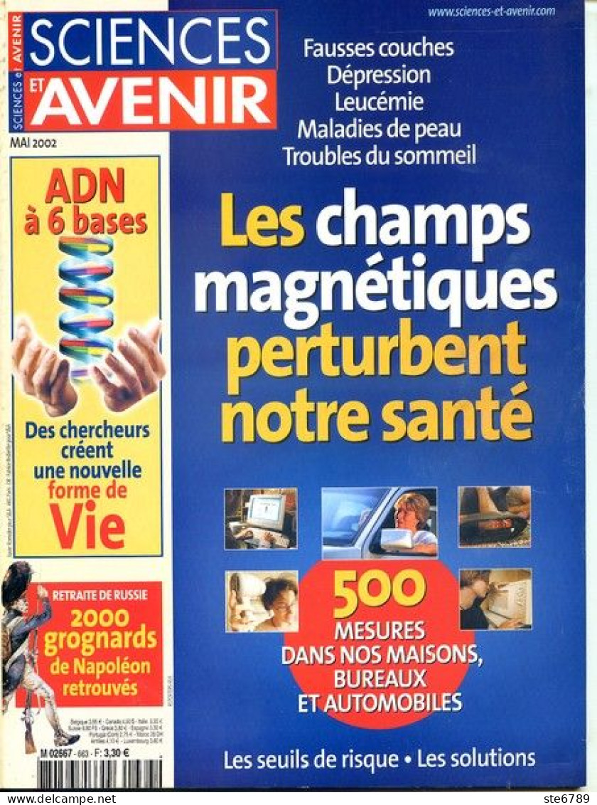 Sciences Et Avenir N° 663 Mai 2002 Champs Magnétiques Perturbent Notre Santé , Russie 2000 Grognards Napoléon Retrouvés - Science