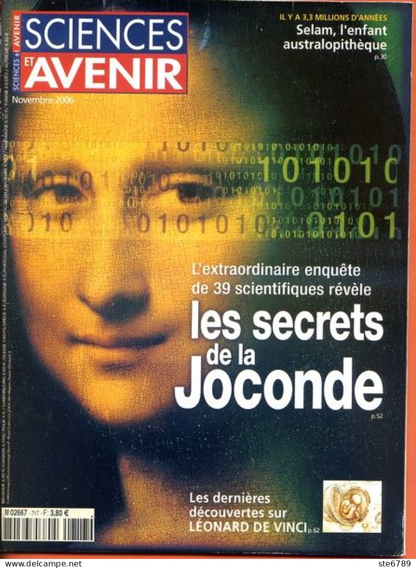 Sciences Et Avenir N° 717 Novembre 2006 Secrets De La Joconde , Selam Enfant Australopithèque ,  Léonard De Vinci - Science