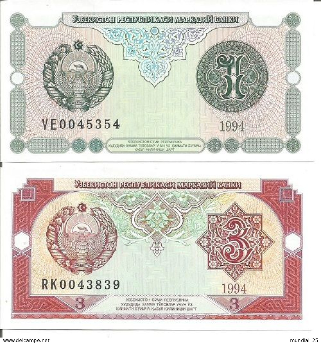 UZBEKISTAN 1 SUM 1994 + 3 SUM 1994 - Ouzbékistan