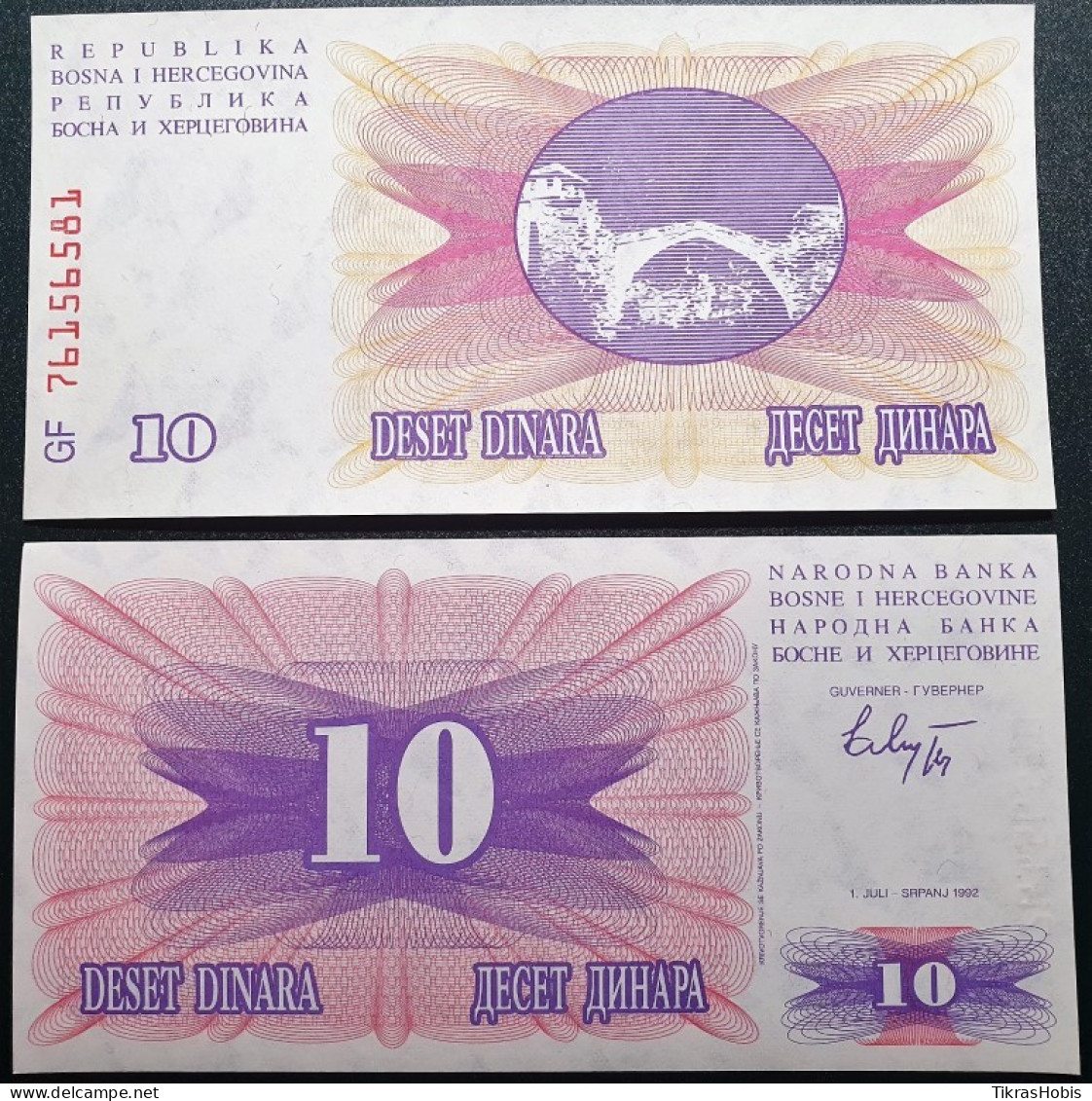 Bosnia And Herzegovina 10 Dinars, 1992 P-10A - Bosnie-Herzegovine