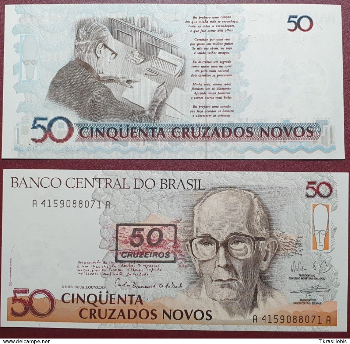 Brazil 50 Cruzeira, 1990 P-223A - Brésil