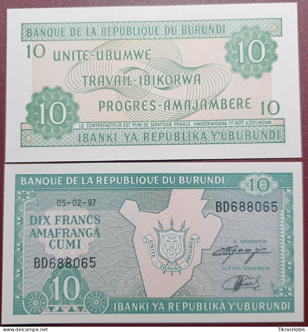 Burundis 10 Franks, 1997 P-33D.1 - Burundi