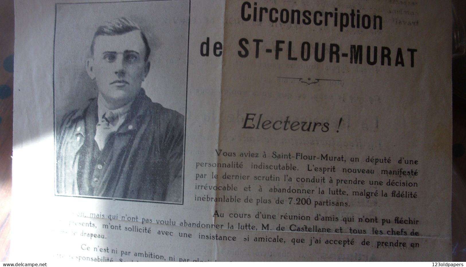 1936 SAINT FLOUR MURAT PROFESSION DE FOI POLITIQUE DE JEAN SAGETTE 29 ANSCANDIDAT PAYSAN ANTI FRONT REVOLUTIONNAIRE - Auvergne