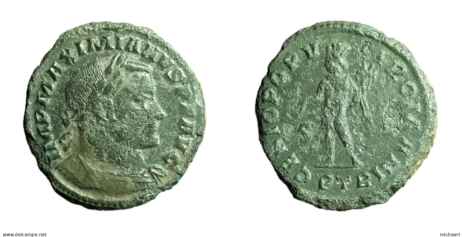 Roman Coin Maximianus Follis PTR AE27mm Bust / Genius 04231 - Die Tetrarchie Und Konstantin Der Große (284 / 307)