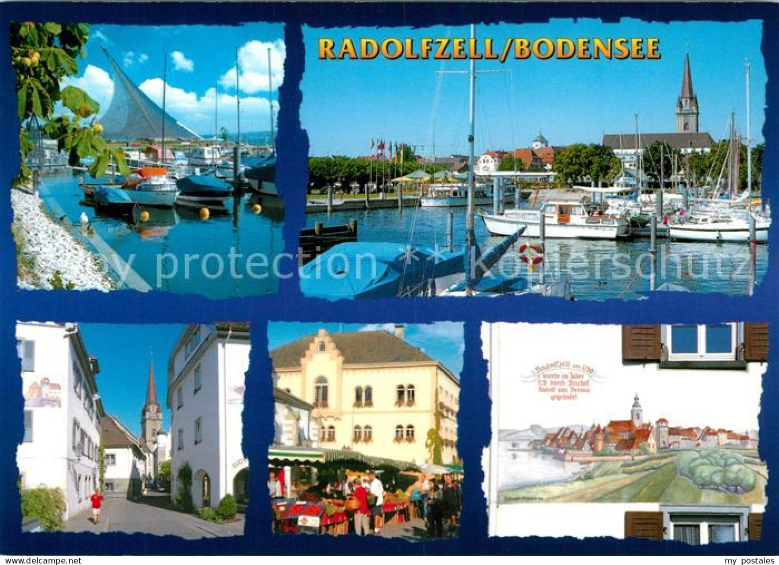 73177676 Radolfzell Bodensee Hafen Markt Gasse Muenster Stadt Um 1750 Radolfzell - Radolfzell