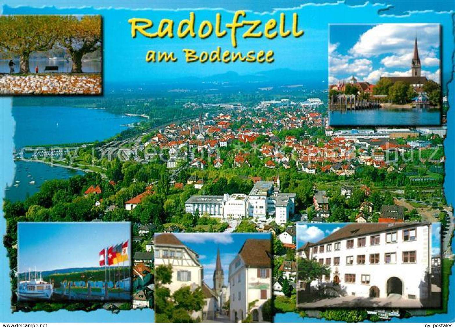 73177668 Radolfzell Bodensee Teilansichten Hafen Promenade Kirche Fliegeraufnahm - Radolfzell