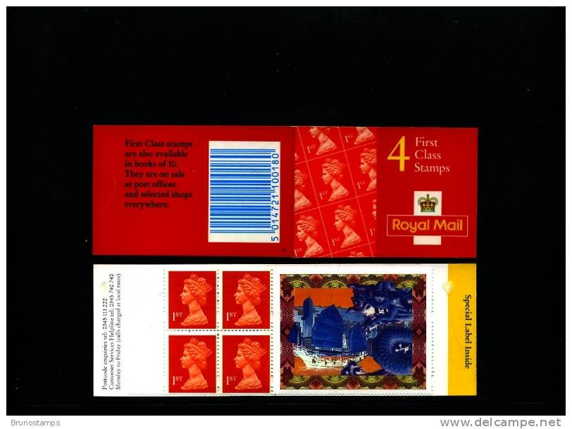 GREAT BRITAIN - 4 X 1st Class  HONG KONG   BOOKLET MINT NH  HB 13 - Libretti