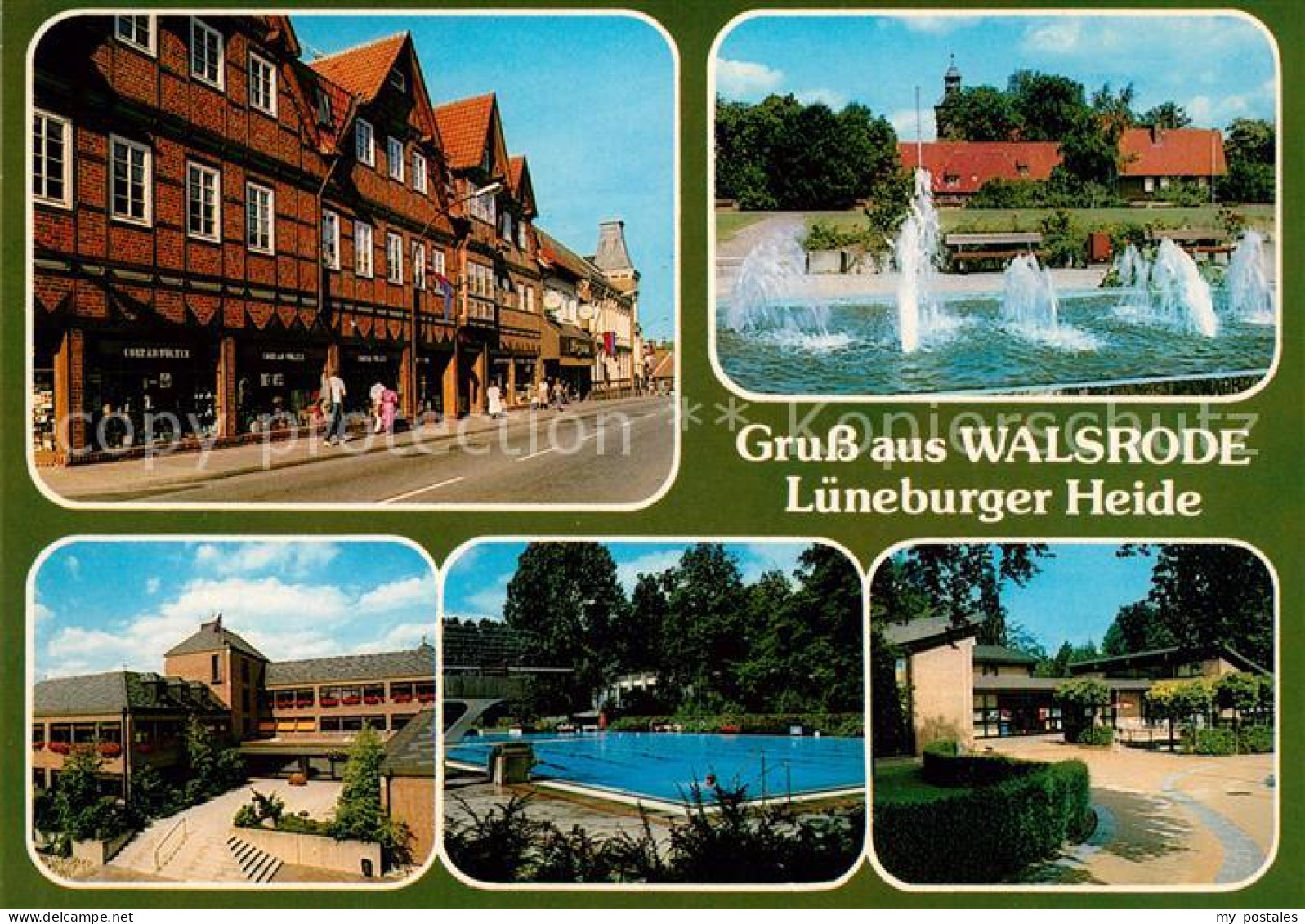 73177569 Walsrode Lueneburger Heide Haeuserpartie Wasserspiele Gebaeude Freibad  - Walsrode