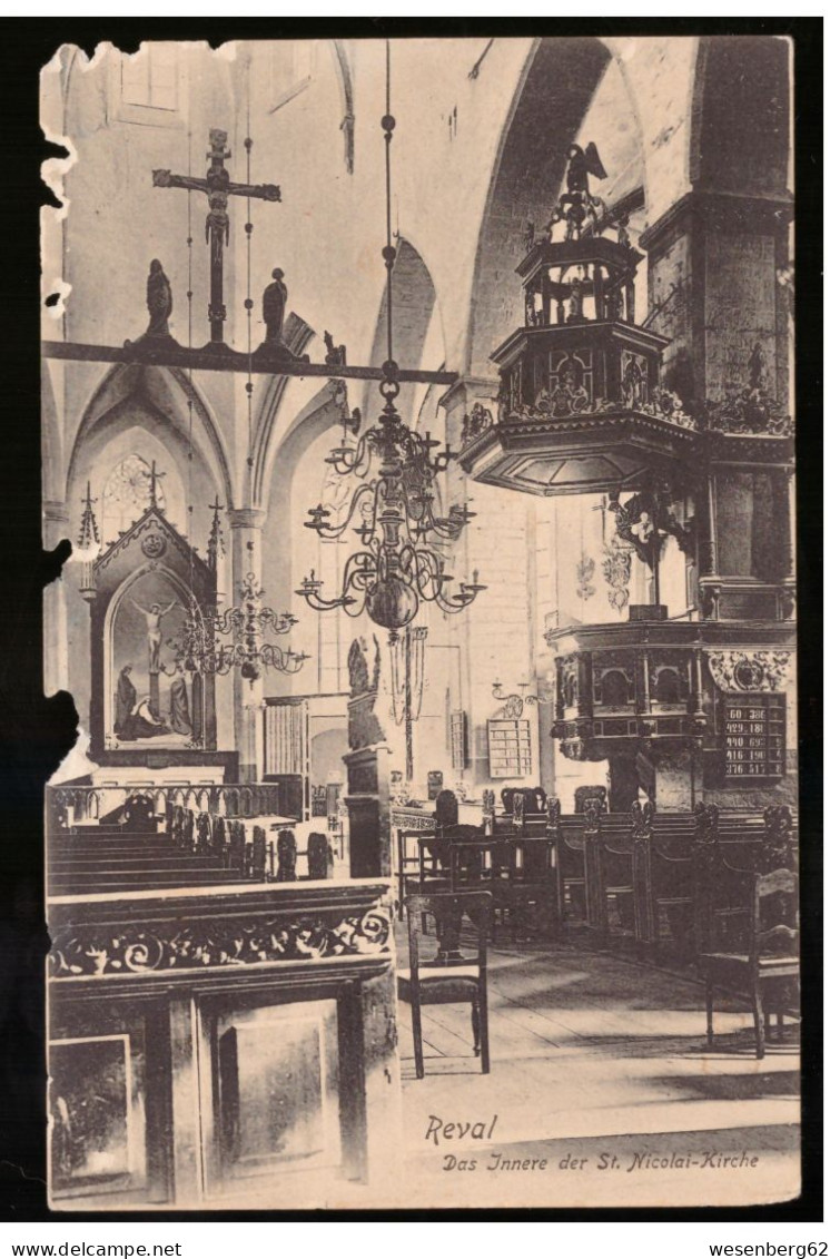 Reval/ Tallinn Das Innere Der St Nicolai- Kirche Ca 1910 - Estland