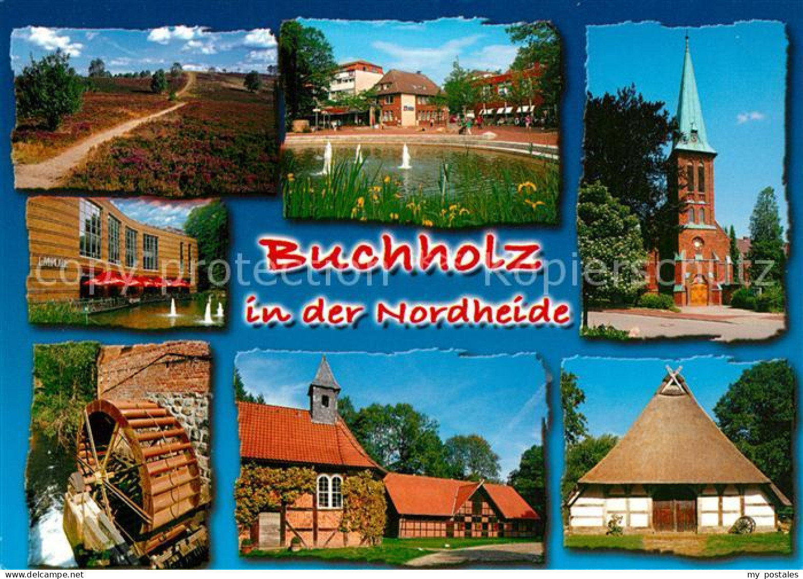 73177383 Buchholz Nordheide Landschaftspanorama Empore Teich Wasserrad Kirche Ba - Buchholz