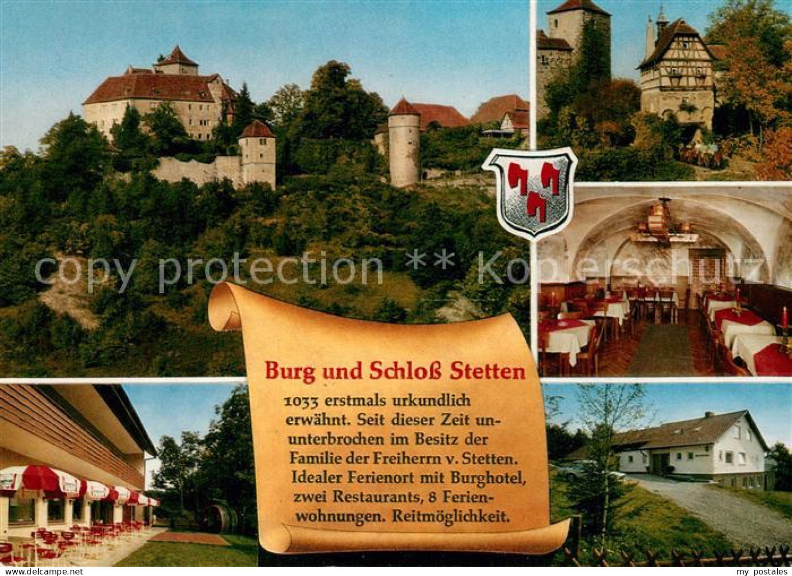 73177366 Kuenzelsau Schloss Und Burg Stetten Restaurant Chronik Wappen Kuenzelsa - Künzelsau