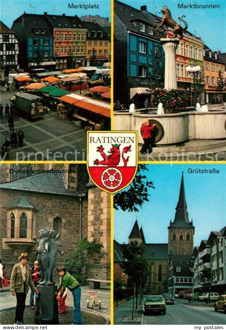 73177307 Ratingen Marktplatz Marktbrunnen Dumeklemmer Brunnen Gruetstrasse Kirch - Ratingen