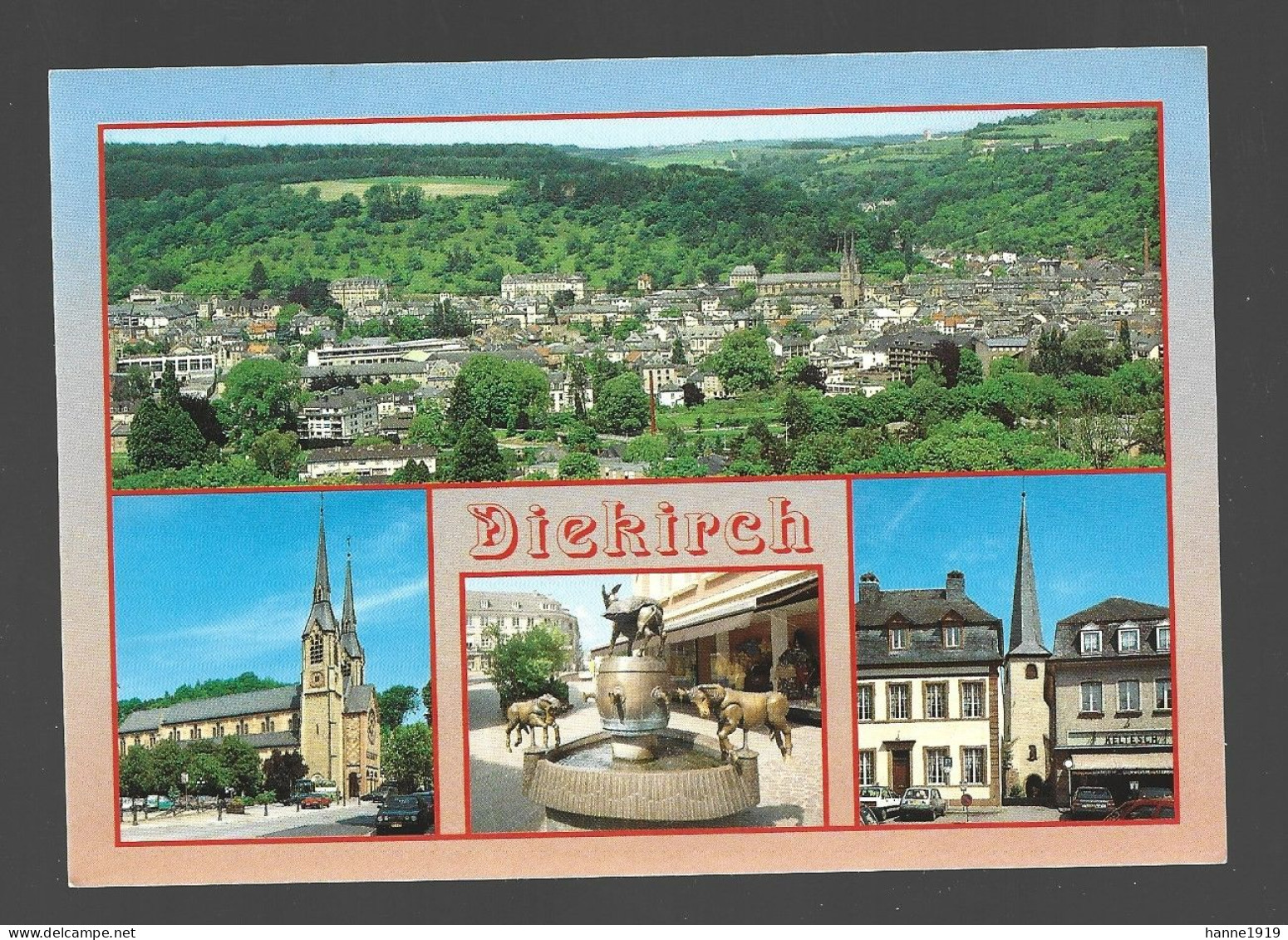 Diekirch Multi Vues Panorama Eglise Décanale La Fontaine Aux Anes La Vieille Eglise Photo Carte Luxembourg Htje - Diekirch