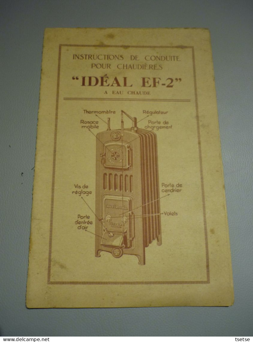 Livret D'instruction Pour Chaudières " Idéal EF-2 " - Material Und Zubehör