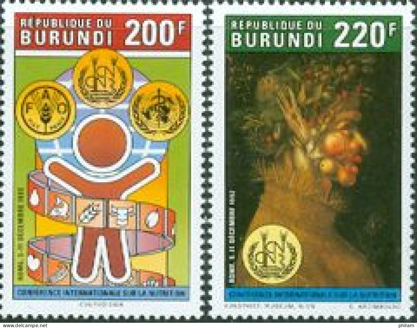 BURUNDI 1992 - Conférences FAO Et OMS - 2 V. - WHO