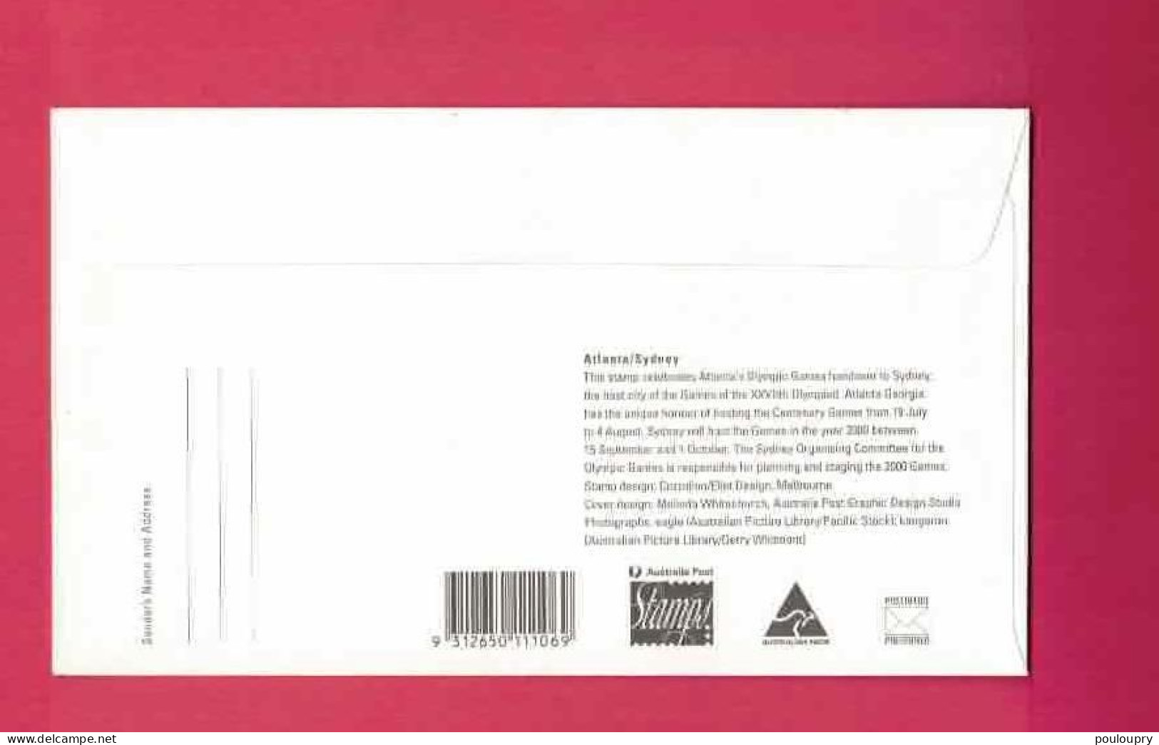 FDC De 1996 D' Australie - Atlanta 1996 - Sydney 2000 - Zomer 1996: Atlanta