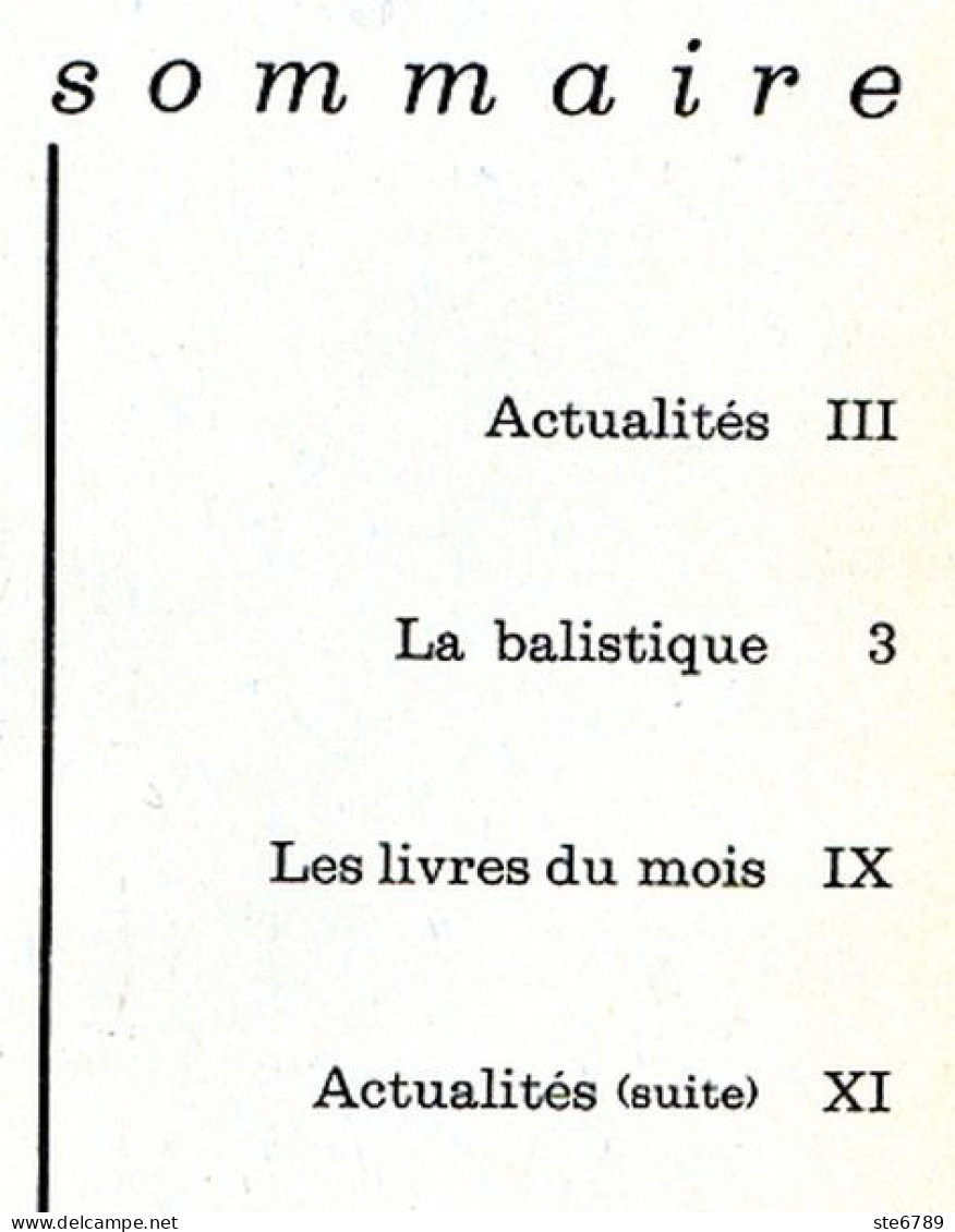 Revue SCIENCES DU MONDE  La Balistique   N° 67 1969 - Ciencia