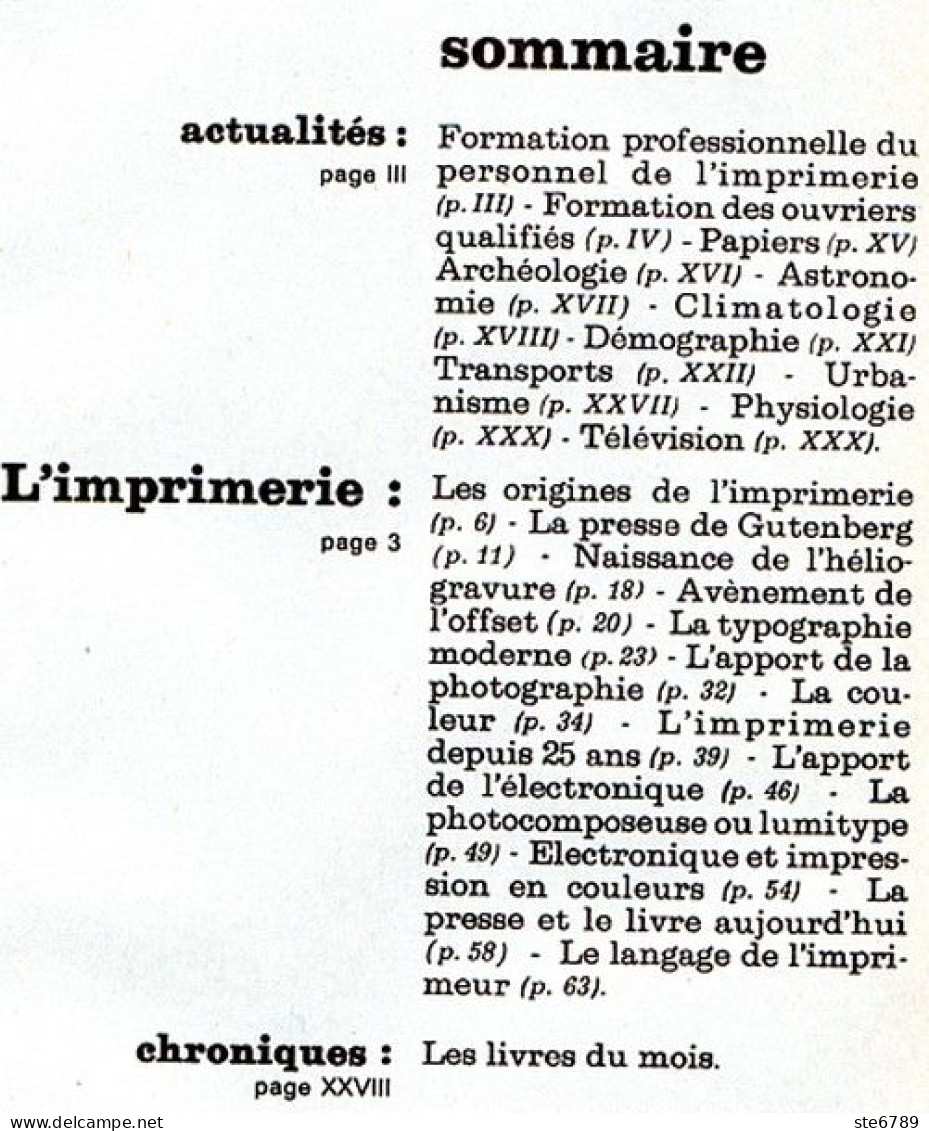 Revue SCIENCES DU MONDE  Imprimerie  N° 120  1973 - Wissenschaft