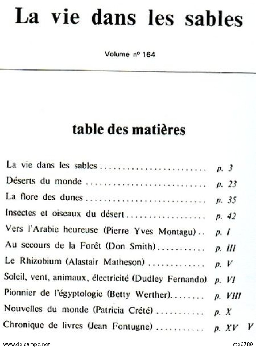 Revue SCIENCES DU MONDE  La Vie Dans Les Sables  N° 164 1977 - Wissenschaft