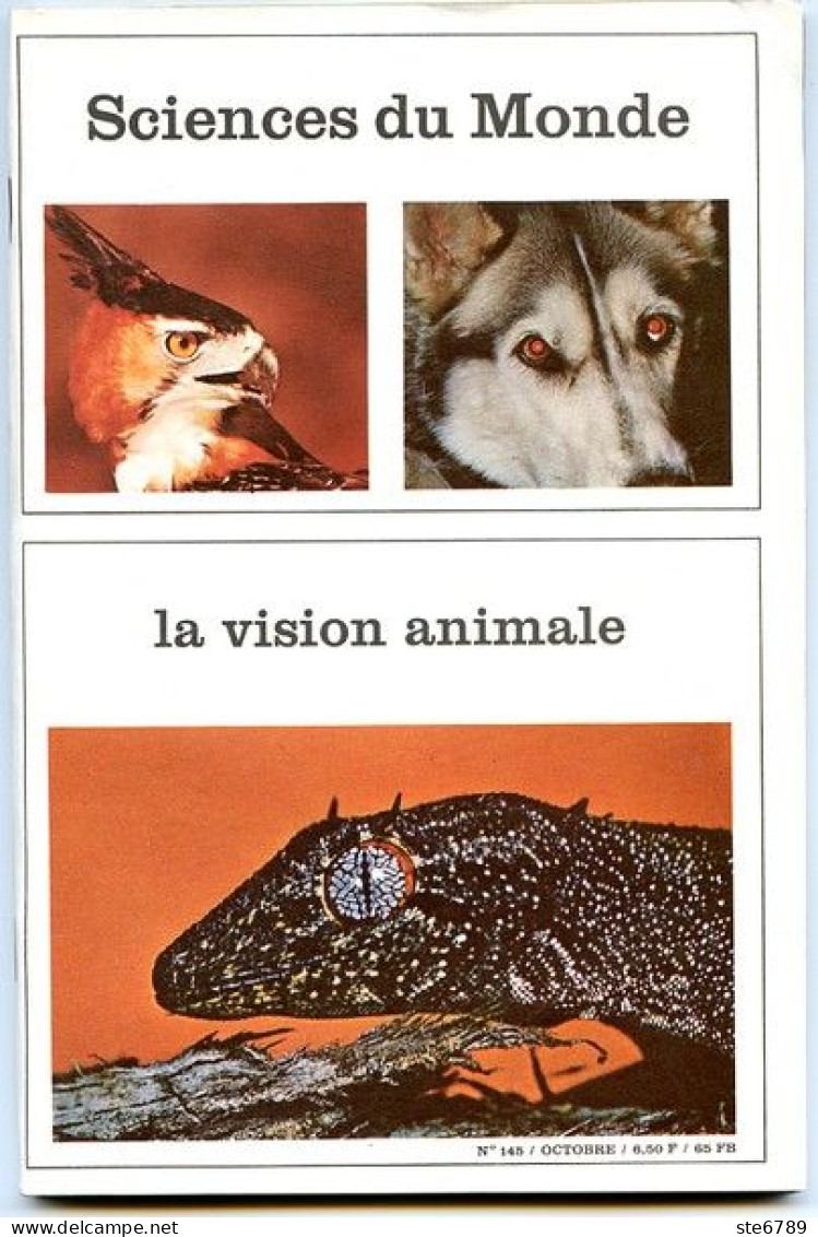 Revue SCIENCES DU MONDE  La Vision Animale Animaux N° 145 1975 - Dieren